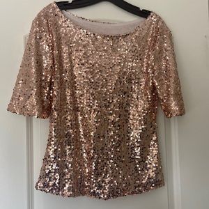 Rose gold sequin top